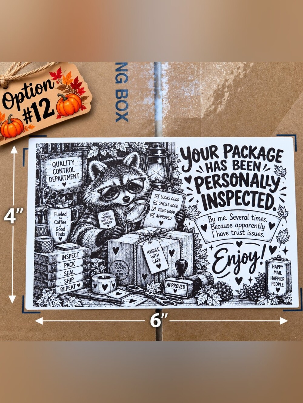 Large 4x6" Thermal Shipping Stickers - Design #12